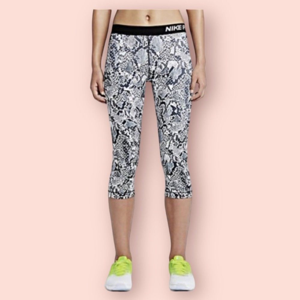 Nike Pro Compression Leggings Tights 7/8 Length Python Snake Print Sz S